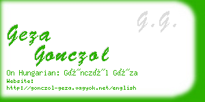 geza gonczol business card